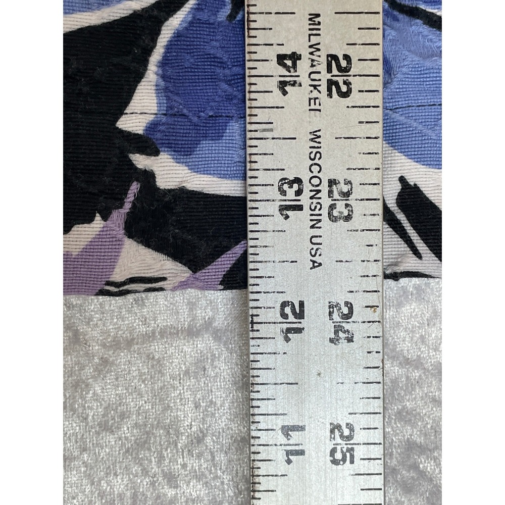 Dressbarn Woman Floral Zip Up Jacket Womens 24W Blue Purple Cotton Matelasse - Picture 5 of 9